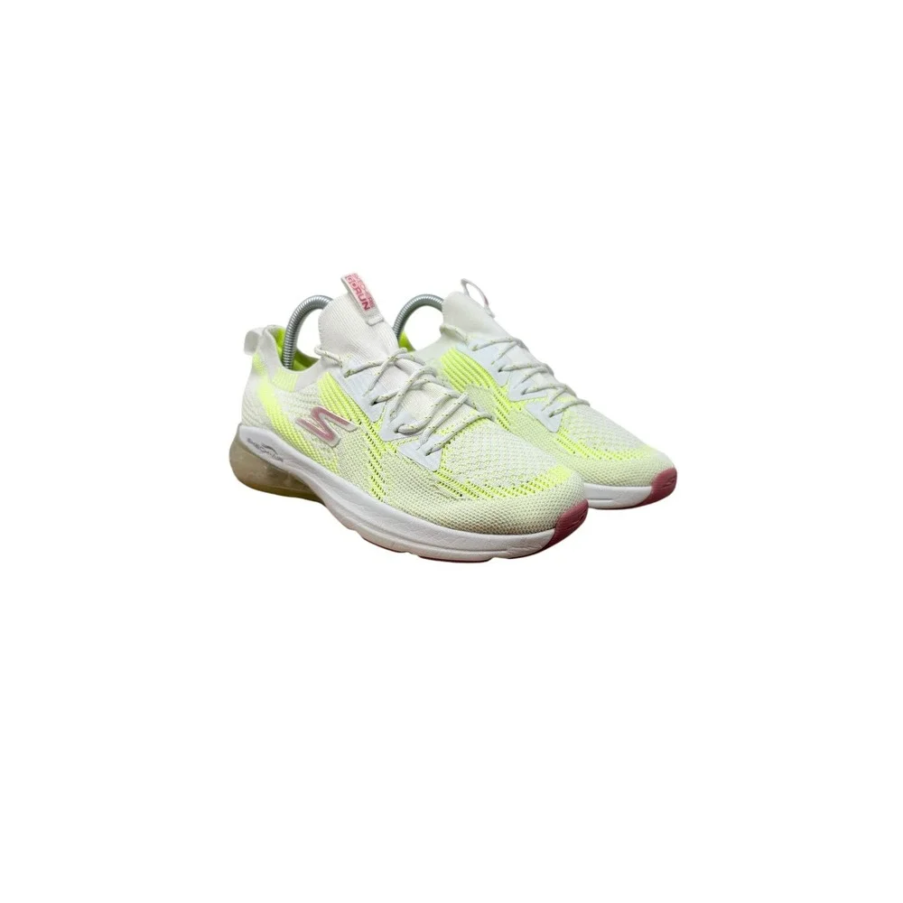 Skechers GOrun Elevate Sneaker Womens 9 White Lime Pink Skech-Air 128319